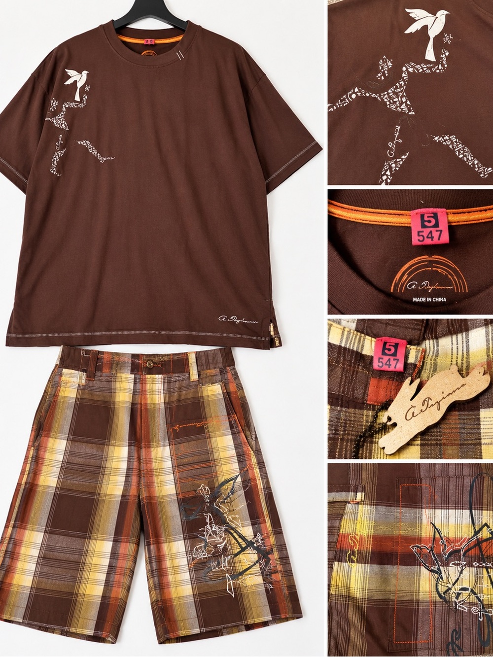 Vintage Y2K / Early 2000s A. Tizano matching 2-piece set in a distinctive brown,